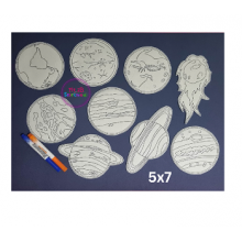Solar System 5x7 Dry Erase Coloring Set ITH