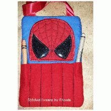 Spider Guy Appl Crayon Bag ITH