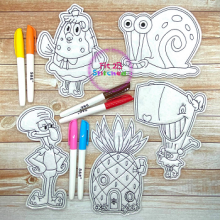 SpongeGuy and Friends Dry Erase Coloring Doll Set 2 ITH