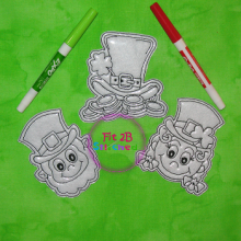 St. Patick’s Day Dry Erase Coloring Doll Set ITH