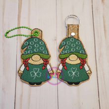 St. Patrick's Day Girl Gnome SnapIt Taglet Set ITH