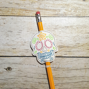 Sugar Skull Pencil Pal ITH