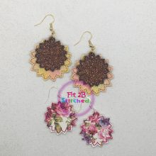 Sunflower Shaped ITH Earring Set