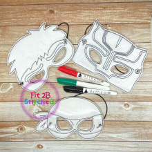 Super Hero Mask Set 3 Dry Erase Coloring Set ITH