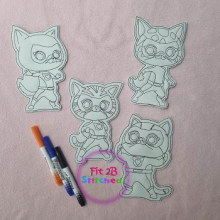 Super Kitty's 4x4 Dry Erase Coloring Set ITH