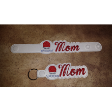 Swim Mom Snap Bracelet-Key Fob Set ITH
