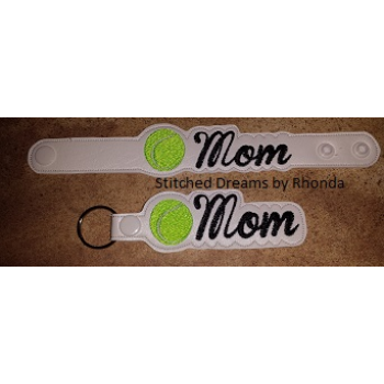 Tennis Mom Snap Bracelet-Key Fob Set ITH