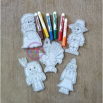 Thanksgiving Dry Erase Coloring Set ITH 5x7