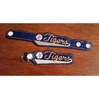 Tigers Snap Bracelet-Key Fob Set ITH