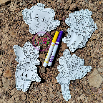 Tooth Fairy Dry Erase Coloring Set ITH 5x7