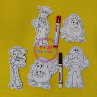 Story of Toys Gang Dry Erase Coloring Dolls Set ITH 5x7