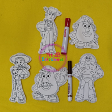 Story of Toys Gang Dry Erase Coloring Set ITH 5x7