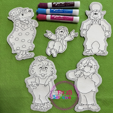 Tree Bears Family Dry Erase Coloring Dolls Set ITH 5x7