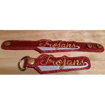 Trojans Snap Bracelet-Key Fob Set ITH