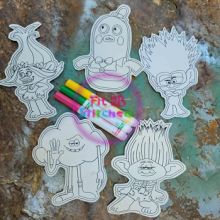 Trolls Dry Erase Coloring Set 1 ITH 5x7