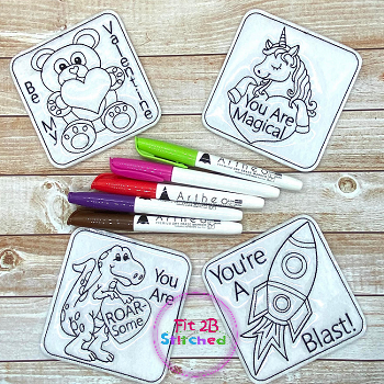 Valentines Card Dry Erase Coloring Set ITH