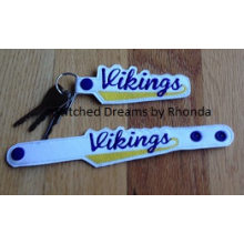 Vikings Snap Bracelet-Key Fob Set ITH