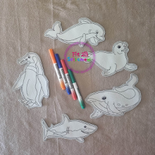 Water Animals Dry Erase Coloring Set ITH