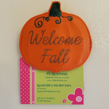 Welcome Fall Pumpkin Memo Clip ITH