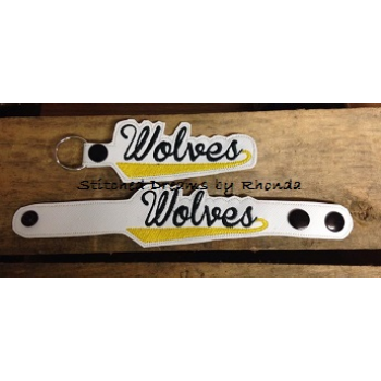 Wolves Snap Bracelet-Key Fob Set ITH