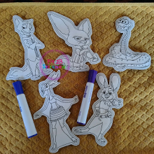 Zootopia 2 Dry Erase Coloring Set 1 ITH 4x4